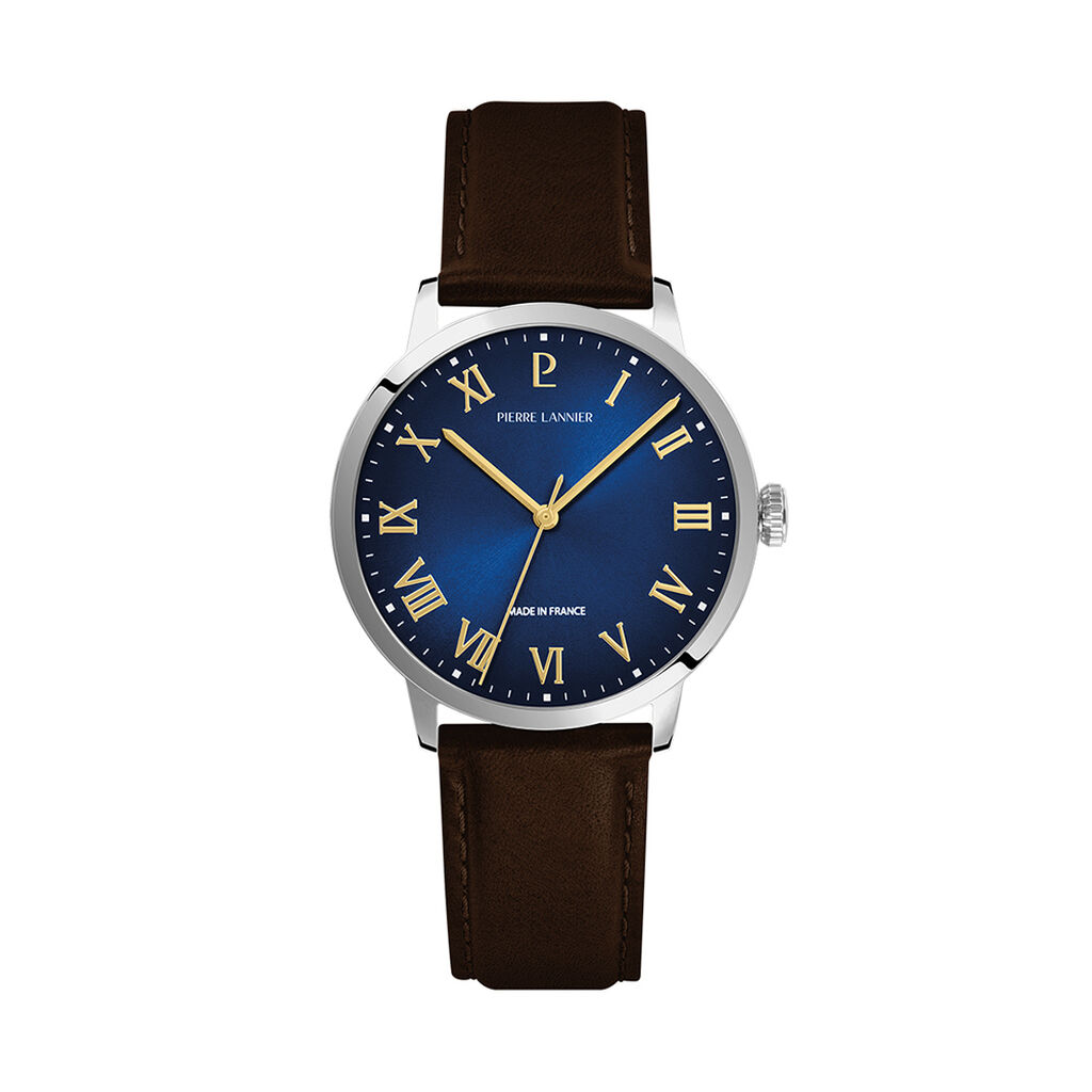 Montre Pierre Lannier Lannier Interval Bleu - F&ecirc;te des p&egrave;res Homme | Histoire d&rsquo;Or