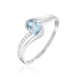 Bague Or Blanc Anja Topaze - Bagues solitaires Femme | Histoire d’Or