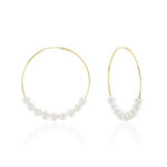 Cr&eacute;oles Or Jaune Alondra Perles De Culture - Boucles d'oreilles cr&eacute;oles Femme | Histoire d&rsquo;Or