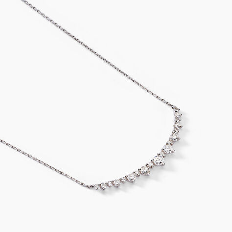 Collier Pericles Or Blanc Diamant Synth&eacute;tique - Colliers Femme | Histoire d&rsquo;Or