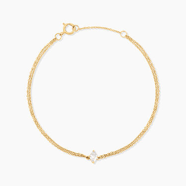 Bracelet Icone Or Jaune Diamant Synthetique