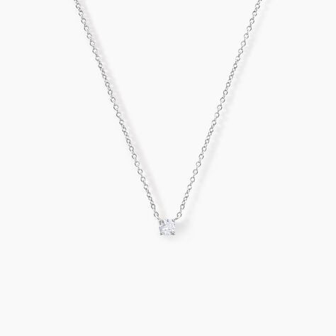 Collier Court Argent Blanc Lylwenn Oxyde De Zirconium - Ras de cou Femme | Histoire d&rsquo;Or