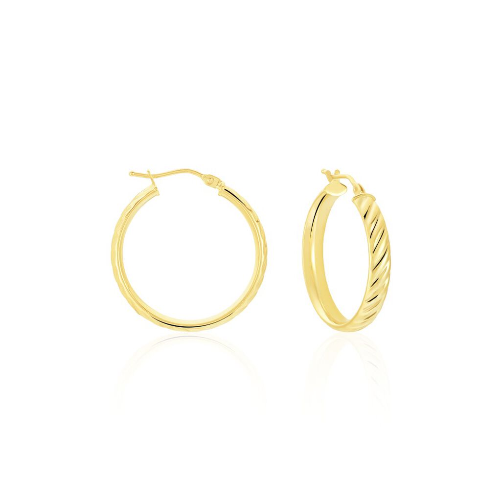 Créoles Mara Or Jaune - Boucles d'oreilles créoles Femme | Histoire d’Or