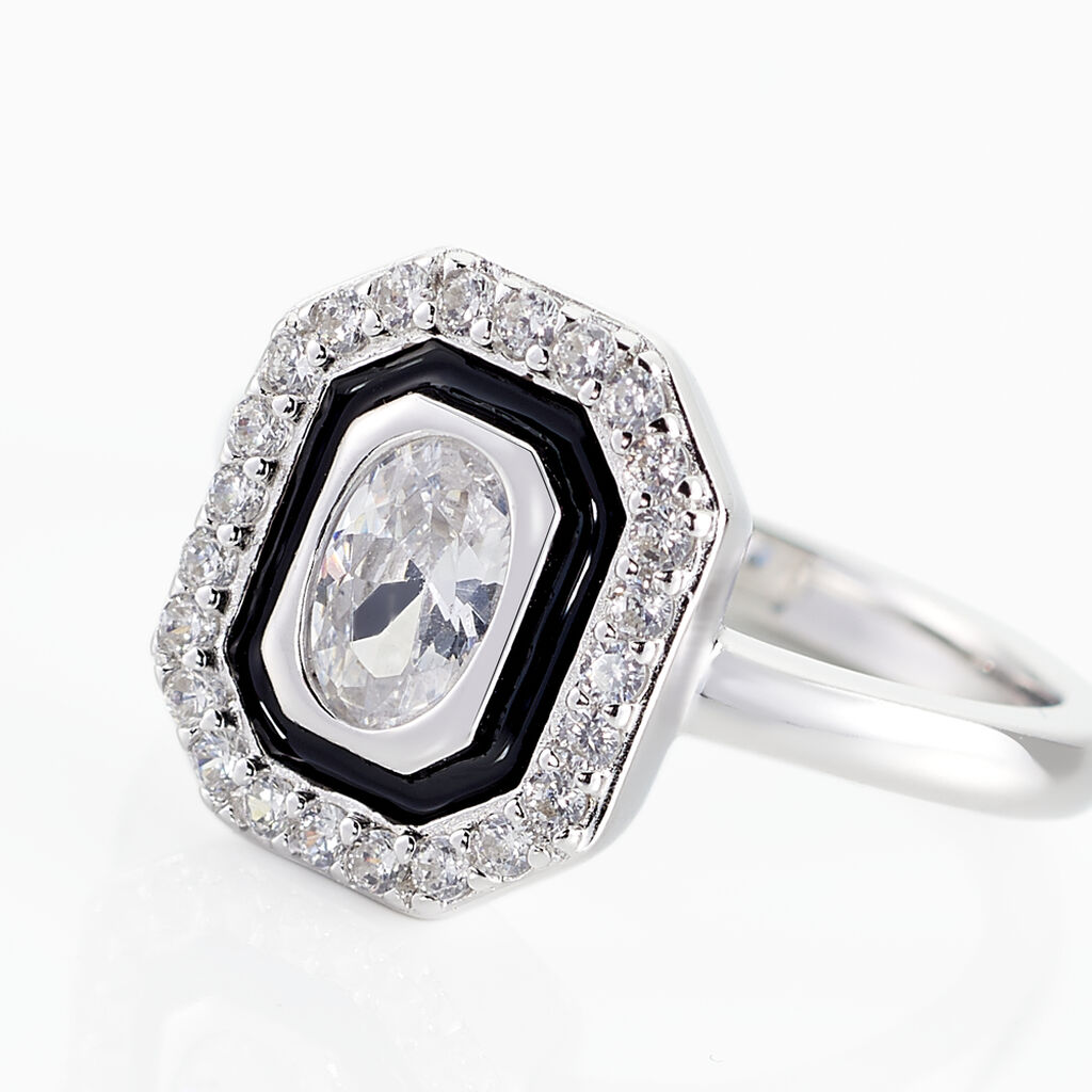 Bague Solitaire Alioune Argent Blanc Oxyde De Zirconium - Bagues solitaires Femme | Histoire d’Or