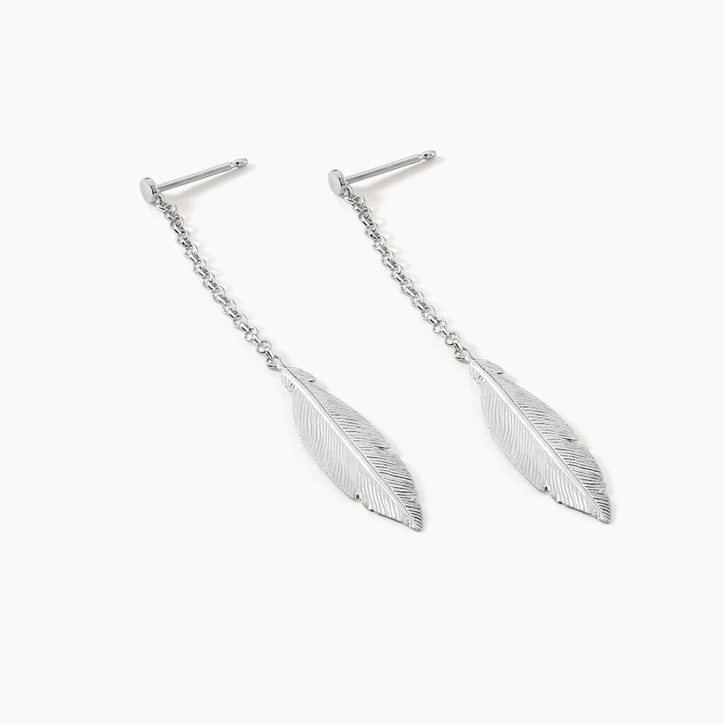 Boucles D'oreilles Pendantes Euriell Argent Blanc - Boucles d'oreilles fantaisie Femme | Histoire d&rsquo;Or