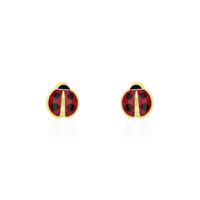 Boucles D'oreilles Puces Helidie Coccinelle Or Jaune
