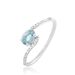 Bague Loriane Or Blanc Aigue Marine Et Oxyde De Zirconium - Bagues solitaires Femme | Histoire d’Or