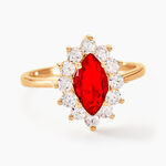 Bague Lisea Plaqu&eacute; Or Jaune Verre Et Oxyde De Zirconium - Bagues solitaires Femme | Histoire d&rsquo;Or