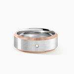 Bague M&eacute;tal Acier Diamant Synth&eacute;tique - Bagues avec pierre Homme | Histoire d&rsquo;Or