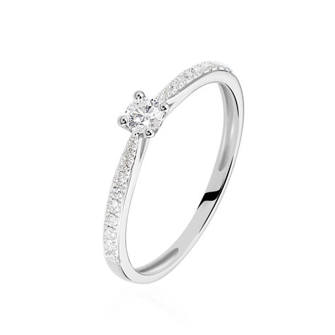 Bague Solitaire Hemera Or Blanc Diamant - Bagues solitaires Femme | Histoire d’Or