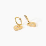 Cr&eacute;oles Minie Argent Dor&eacute; A L'Or 750/1000 Oxyde De Zirconium - Boucles d'oreilles cr&eacute;oles Femme | Histoire d&rsquo;Or