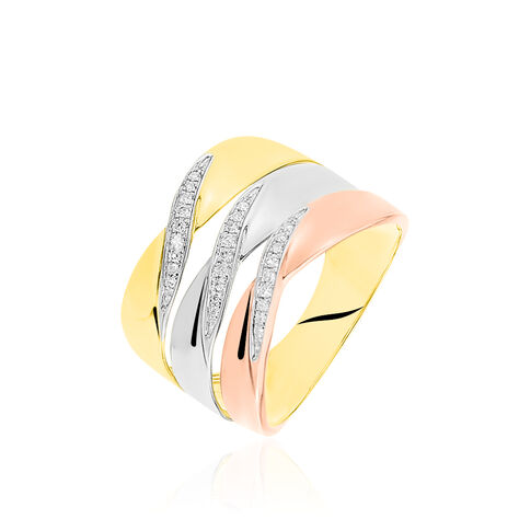 Bague Exauce Or Tricolore Diamant - Bagues avec pierre Femme | Histoire d’Or