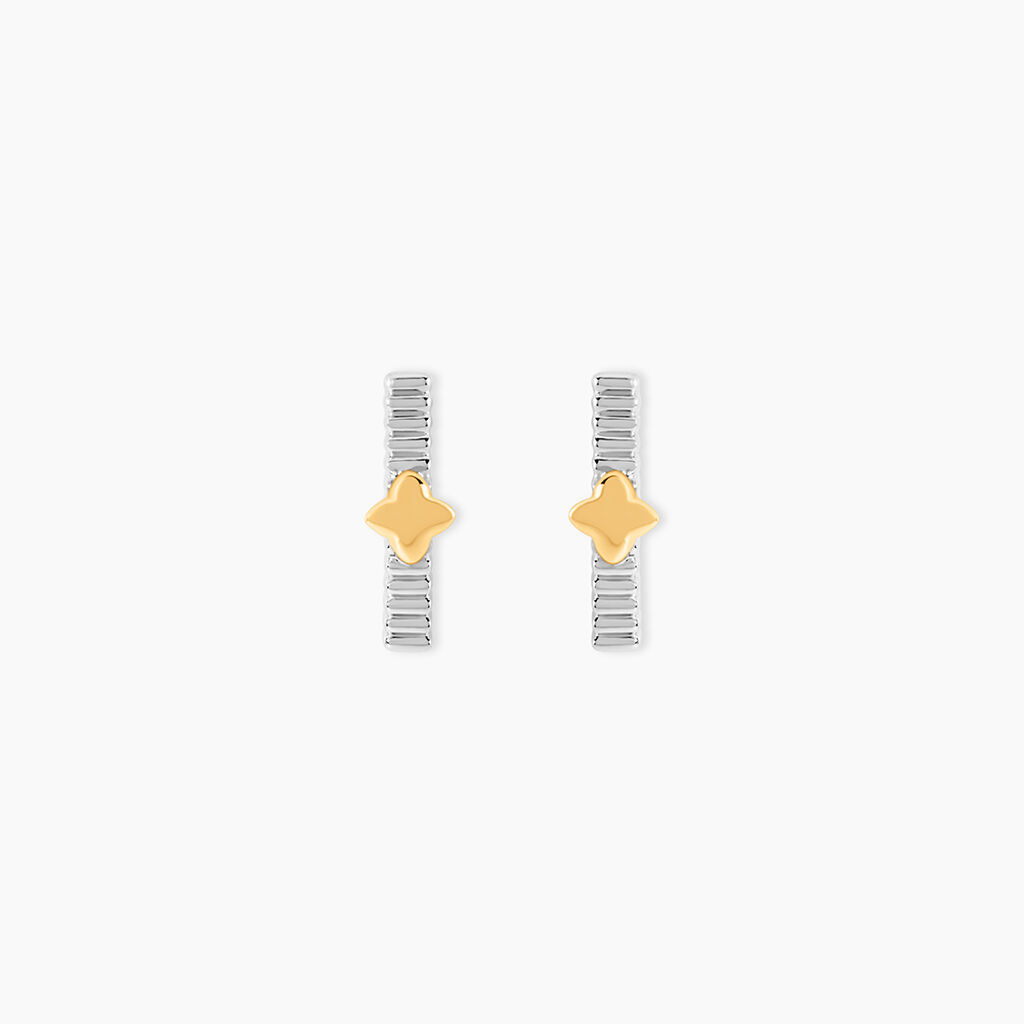 Boucles D'Oreilles Puces Or Jaune Argent Blanc - Clous d'oreilles Femme | Histoire d&rsquo;Or