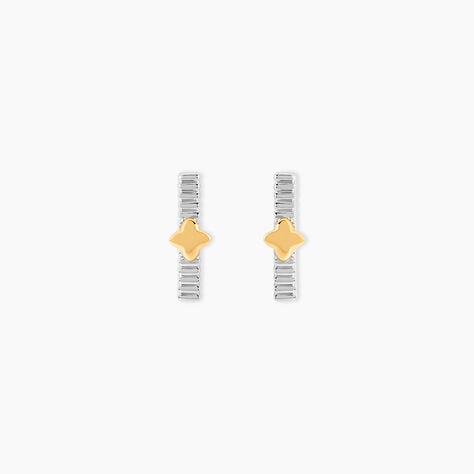 Boucles D'Oreilles Puces Or Jaune Argent Blanc - Clous d'oreilles Femme | Histoire d&rsquo;Or
