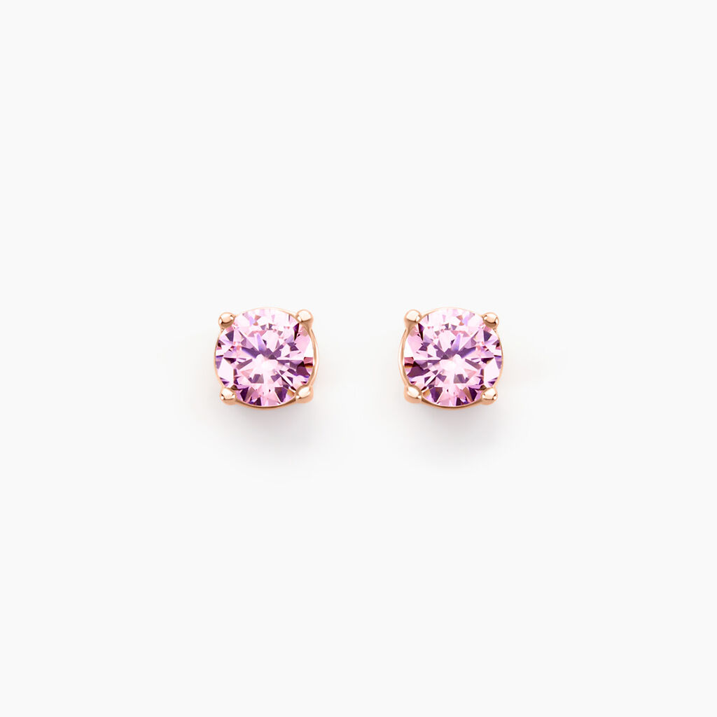 Boucles D'oreilles Puces Rio Argent Rose Oxyde - Boucles d'oreilles fantaisie Femme | Histoire d’Or