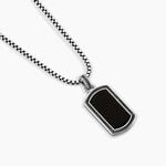 Collier Exode Acier Blanc Agate - F&ecirc;te des p&egrave;res Homme | Histoire d&rsquo;Or