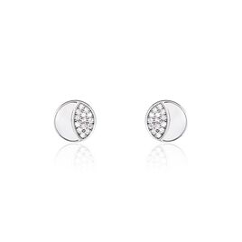 Boucles D'oreilles Puces Argent Blanc Haile Oxydes De Zirconium - Boucles d'oreilles fantaisie Femme | Histoire d’Or