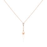 Collier Lynes Argent Rose Perle De Culture Et Oxyde De Zirconium - Colliers fantaisie Femme | Histoire d&rsquo;Or