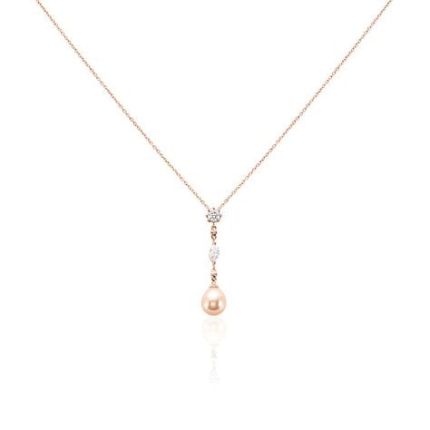 Collier Lynes Argent Rose Perle De Culture Et Oxyde De Zirconium - Colliers fantaisie Femme | Histoire d&rsquo;Or