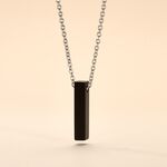 Collier Jourdan Acier Gris Onyx - Colliers Homme | Histoire d&rsquo;Or