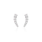 Boucles D'oreilles Grimpantes Aldrick Argent Blanc Oxyde De Zirconium - Boucles d'oreilles fantaisie Femme | Histoire d&rsquo;Or
