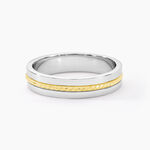 Alliance Leandro Ruban Argent Bicolore - Alliances Famille | Histoire d&rsquo;Or