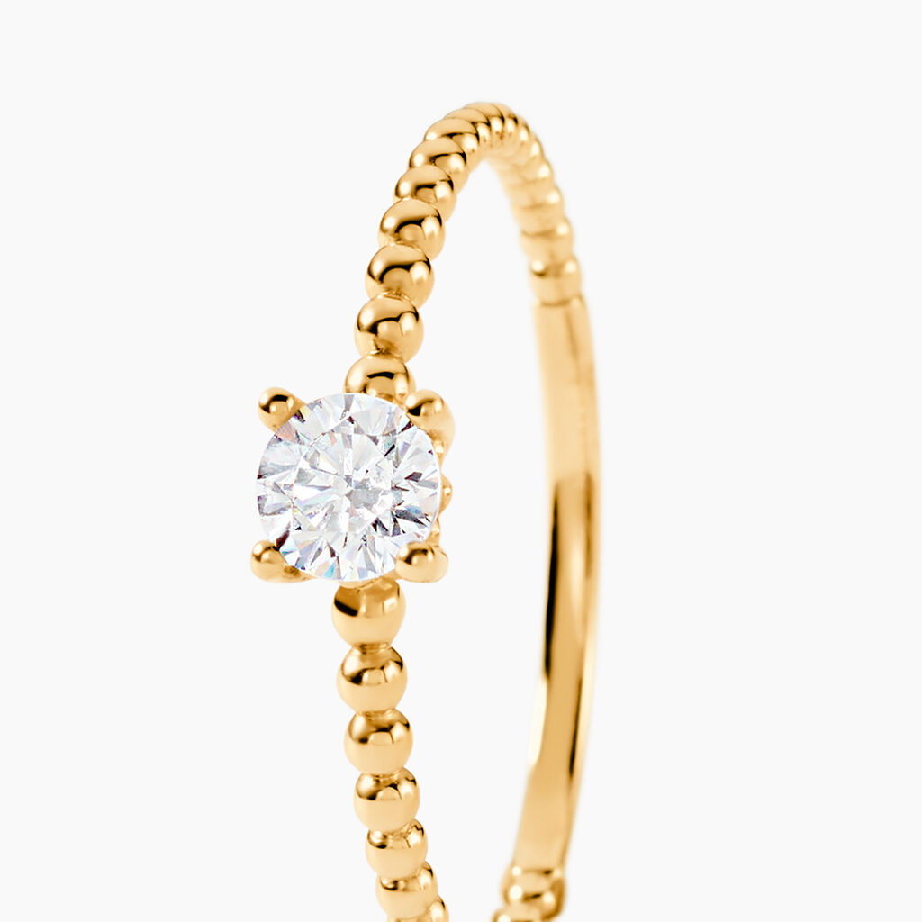 Bague Desdemona Or Jaune Oxyde De Zirconium - Bagues solitaires Femme | Histoire d&rsquo;Or