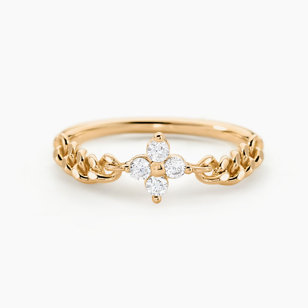 Bague Serenity Plaque Or Jaune Oxyde De Zirconium - Bagues avec pierre Femme | Histoire d’Or