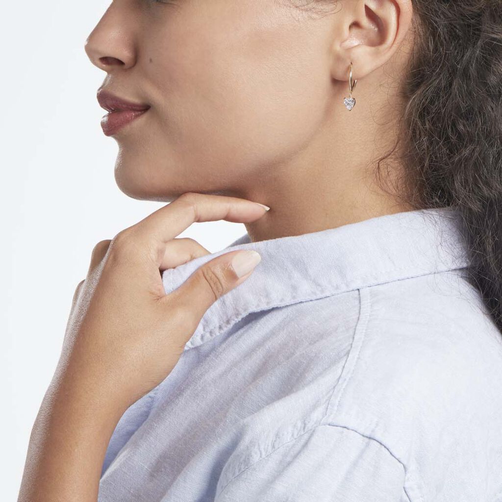 Creoles Or Jaune Lowan Oxydes De Zirconium - Boucles d'oreilles créoles Femme | Histoire d’Or