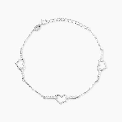 Bracelet Triple Argent Blanc Oxyde De Zirconium - Bracelets Femme | Histoire d&rsquo;Or