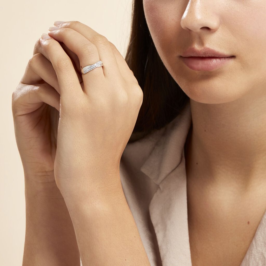 Bague Aglae Or Blanc Oxyde De Zirconium - Bagues avec pierre Femme | Histoire d’Or