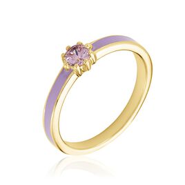 Bague Rosa Plaqué Or Jaune Oxyde De Zirconium - Bagues solitaires  | Histoire d’Or