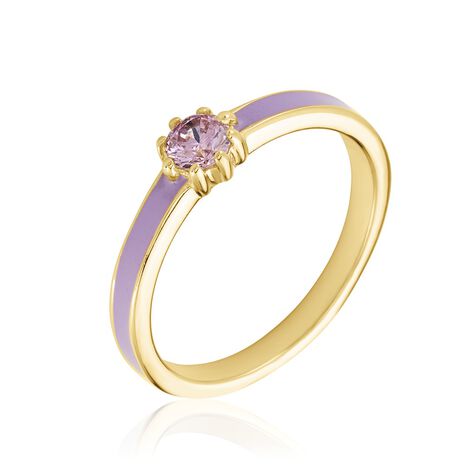 Bague Rosa Plaqué Or Jaune Oxyde De Zirconium - Bagues solitaires Femme | Histoire d’Or