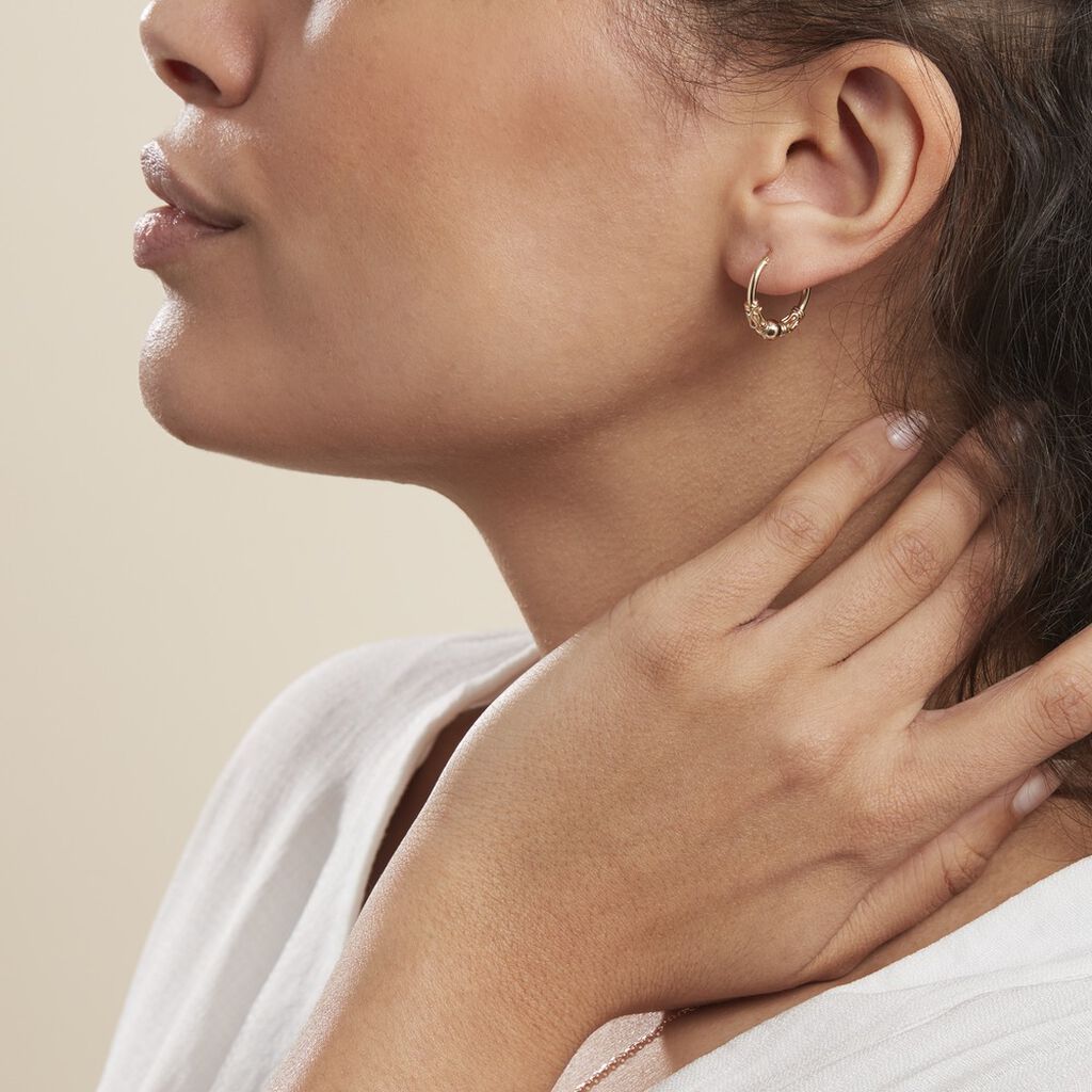 Créoles Tehanie Plaqué Or Jaune - Boucles d'oreilles créoles Femme | Histoire d’Or