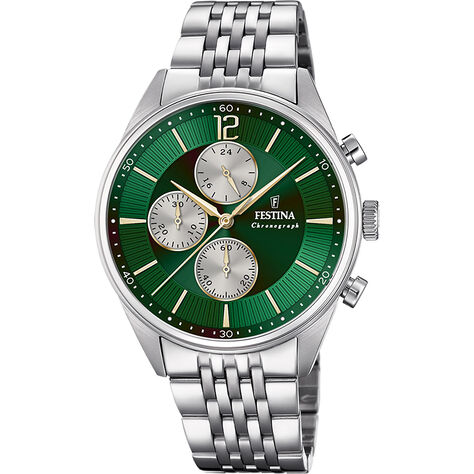 Montre Festina Timeless Chronograph Vert - Montres Homme | Histoire d’Or