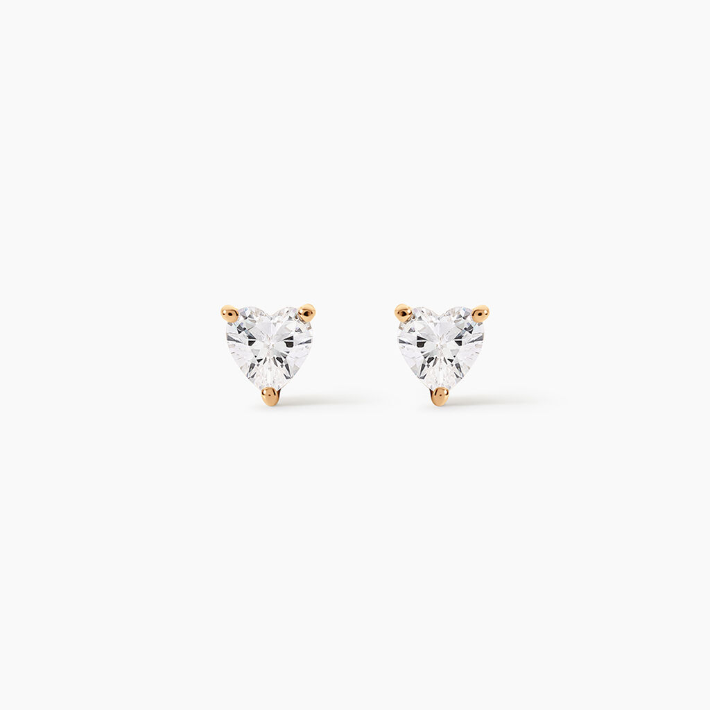 Boucles D'Oreilles Puces Rheane Plaqu&eacute; Or Jaune Oxyde De Zirconium - Boucles d'oreilles fantaisie Femme | Histoire d&rsquo;Or