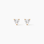 Boucles D'Oreilles Puces Rheane Plaqu&eacute; Or Jaune Oxyde De Zirconium - Boucles d'oreilles fantaisie Femme | Histoire d&rsquo;Or