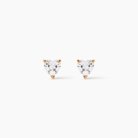Boucles D'Oreilles Puces Rheane Plaqu&eacute; Or Jaune Oxyde De Zirconium - Boucles d'oreilles fantaisie Femme | Histoire d&rsquo;Or