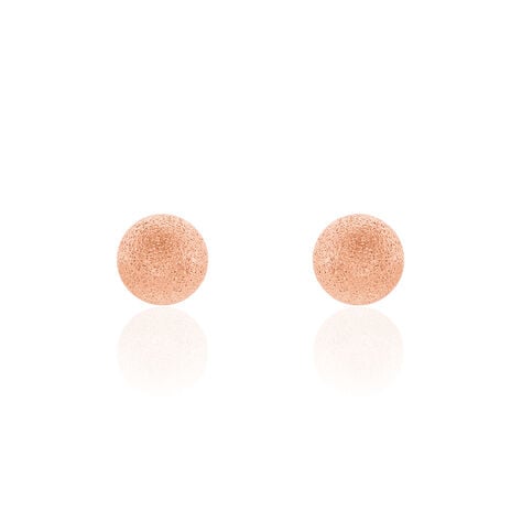 Boucles D'oreilles Puces Fidelia Boule Sablee Or Rose - Clous d'oreilles Femme | Histoire d’Or