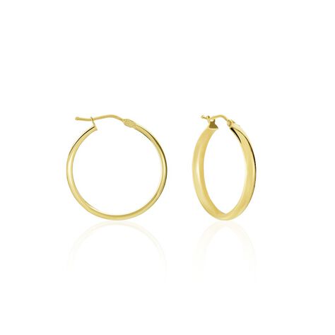 Créoles Shalana Lisses Demi Jonc Or Jaune - Boucles d'oreilles créoles Femme | Histoire d’Or