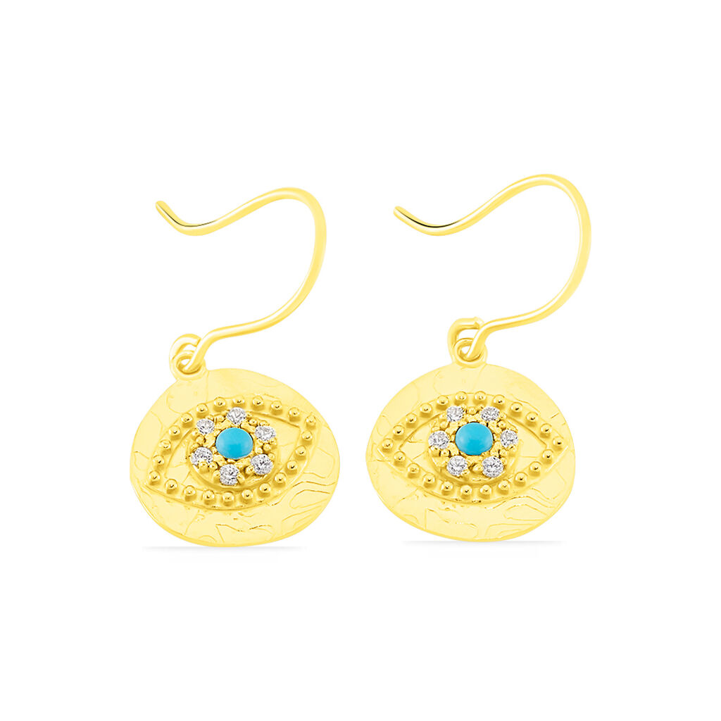 Boucles D'oreilles Pendantes Firmine Or Jaune Oxyde De Zirconium - Boucles d'oreilles pendantes Femme | Histoire d’Or