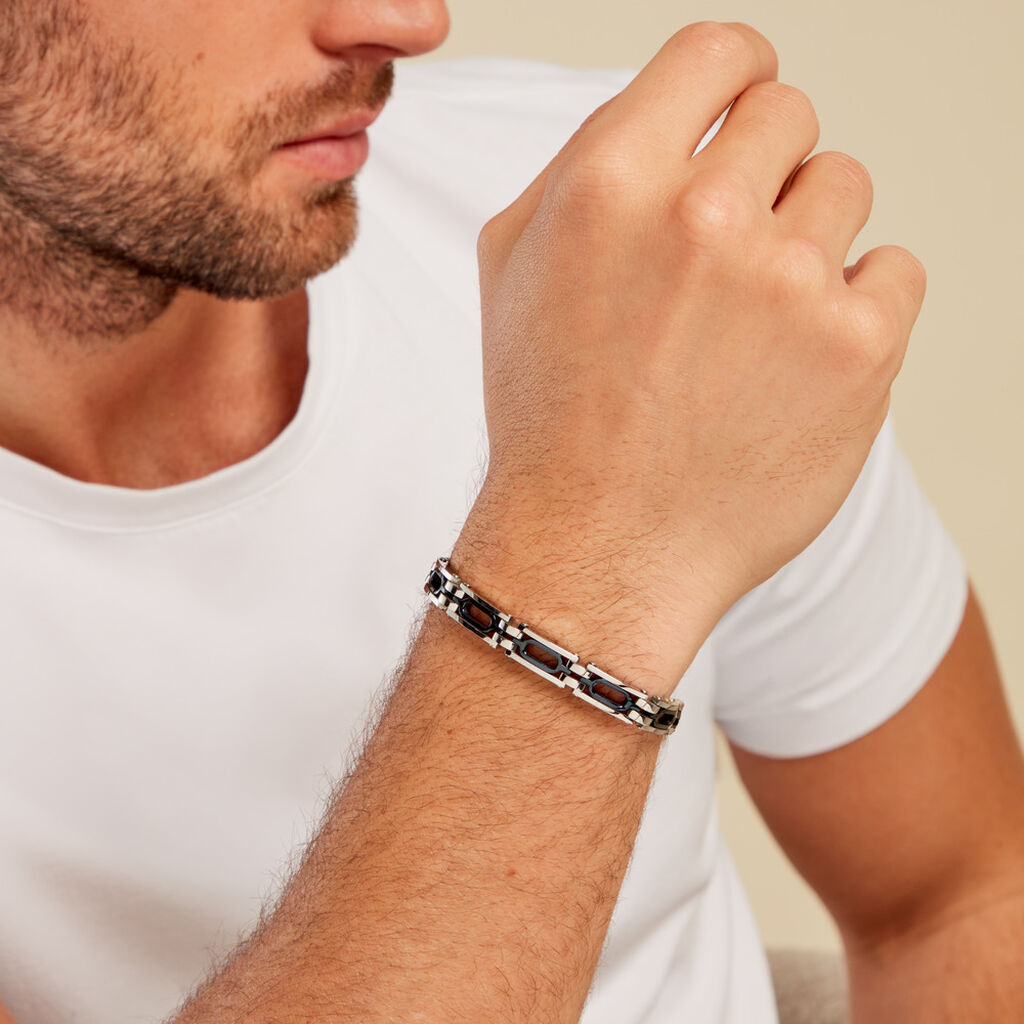 Bracelet Jourdan Wild Acier Blanc Et Bleu - Bracelets Homme | Histoire d’Or