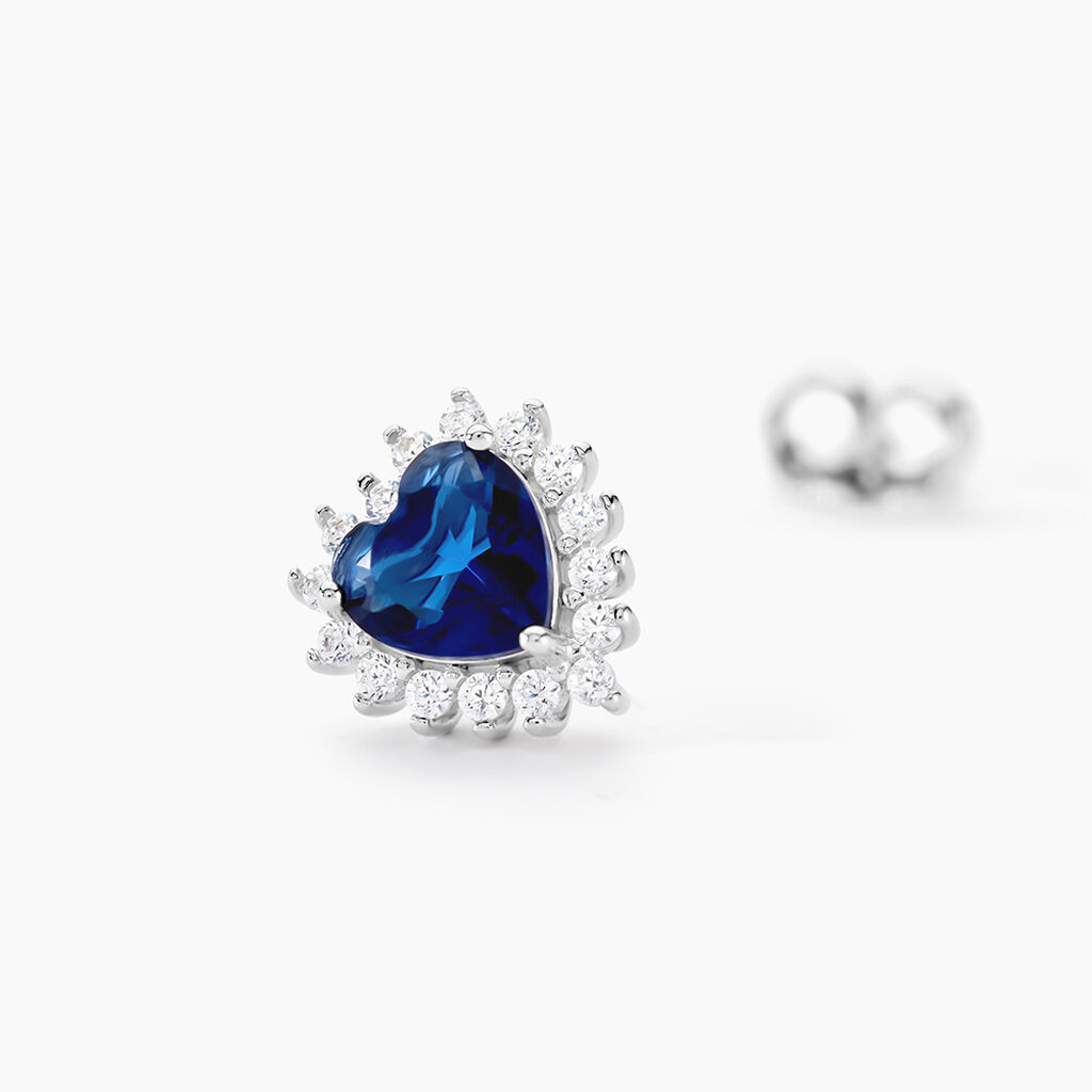 Boucles D'oreilles Puces Argent Blanc Sphinx Pierres - Boucles d'oreilles fantaisie Femme | Histoire d’Or