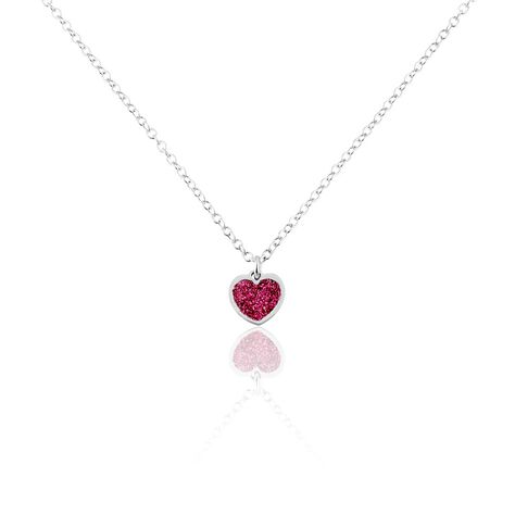 Collier Lara Argent Blanc - Colliers Coeur Femme | Histoire d’Or