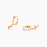 Cr&eacute;oles Plaqu&eacute; Or Jaune Jenny Oxydes De Zirconium - Boucles d'oreilles cr&eacute;oles Femme | Histoire d&rsquo;Or