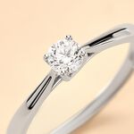Bague Solitaire One Platine Blanc Diamant - Bagues solitaires Femme | Histoire d&rsquo;Or
