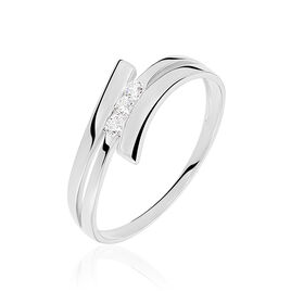 Bague Triptyque Or Blanc Diamant - Bagues avec pierre Femme | Histoire d’Or