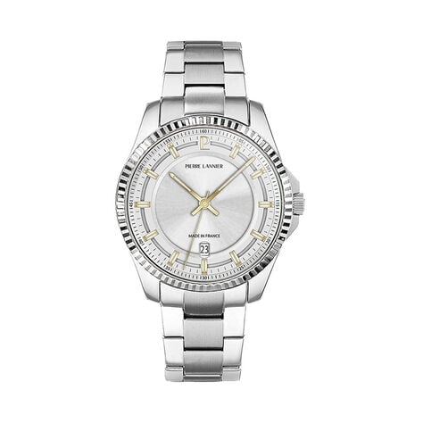 Montre Pierre Lannier Lannier Metropolitain 40 Argent&eacute; - Montres Homme | Histoire d&rsquo;Or