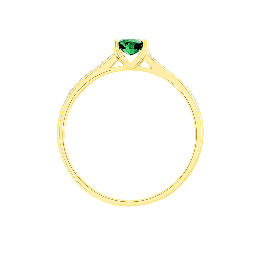 Bague Crista Or Jaune Emeraude Et Diamant - Bagues solitaires Femme | Histoire d’Or