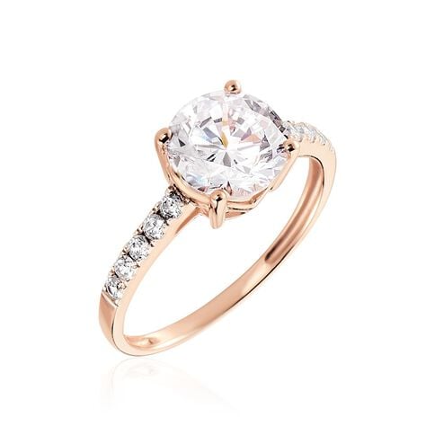 Bague Terese Or Rose Oxyde De Zirconium - Bagues solitaires Femme | Histoire d’Or